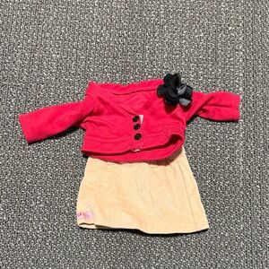 Stylish Red and Tan Doll Outfit